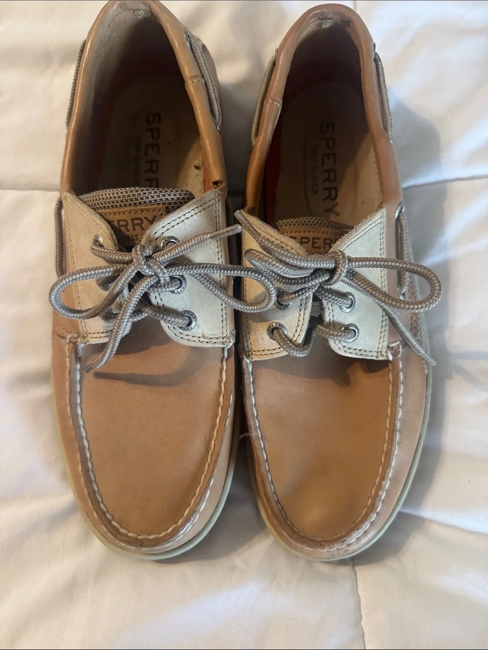 Sperry Men’s Brown and Beige Leather Boat Shoes